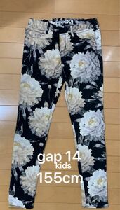 デニムレギンスパンツ　花柄　gap スキニーパンツ