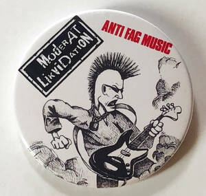 MODERAT LIKVIDATION - Anti Fag Music 缶バッジ 54mm #Svenska #80's cult killer punk rock #custom buttons