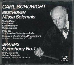 独2discs CD Carl Schuricht Beethoven : Missia Solemnis / Brahms : Symphony No.1 ARCH21 ARCHIPHON /00220