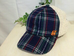 ◆Kuchi-koo クチクー◆タータンチェックとボアの可愛い帽子54cm