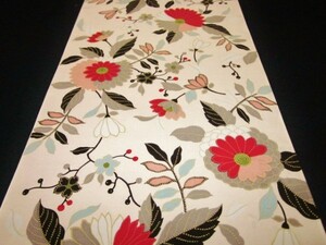 [ capital ...] silk long kimono-like garment flap classic floral print beige ground change sleeve for 2.2m②