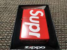 新品 未使用 国内正規品 ◆ Surpreme 18ss Logo Zippo ◆ 半タグ付 代官山店舗購入商品_画像4