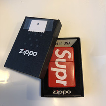 新品 未使用 国内正規品 ◆ Surpreme 18ss Logo Zippo ◆ 半タグ付 代官山店舗購入商品_画像8