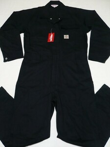 新品[PERSON'S UNIFORM]ブラックツイルオールインワンS長袖ツナギ