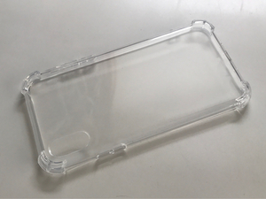 ▲iPhoneX用 iPhoneケース ソフトクリアケース(角補強タイプ) ガラス保護フィルム付き IPX-KS2