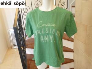 新品　ehka sopo（エヘカソポ）★ 緑グリーン　ロゴ　半袖Tシャツ　Ｍ