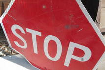 STOP ロードサイン 反射板 ヴィンテージ アメリカ 看板 道路標識 ガレージ インテリア USA USED（A-195） _画像5
