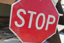STOP ロードサイン 反射板 ヴィンテージ アメリカ 看板 道路標識 ガレージ インテリア USA USED（A-195） _画像8