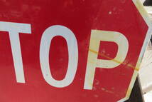 STOP ロードサイン 反射板 ヴィンテージ アメリカ 看板 道路標識 ガレージ インテリア USA USED（A-198） _画像4