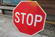 STOP ロードサイン 反射板 ヴィンテージ アメリカ 看板 道路標識 ガレージ インテリア USA USED（A-201） _画像2