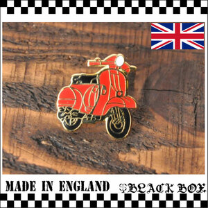 ピンズ ピンバッジ ラペルピン VESPA RED ベスパ レッド UK GB イギリス ENGLAND イングランド 英国製 MODS モッズ SKA スカ SKINS oi 058