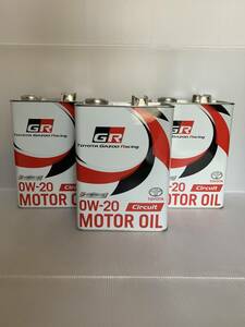 ●送料無料●トヨタ純正 GR モーターオイル Circuit 0ｗ20 4L/3缶 GAZOO Racing 全合成油 サーキット ガズーレーシング