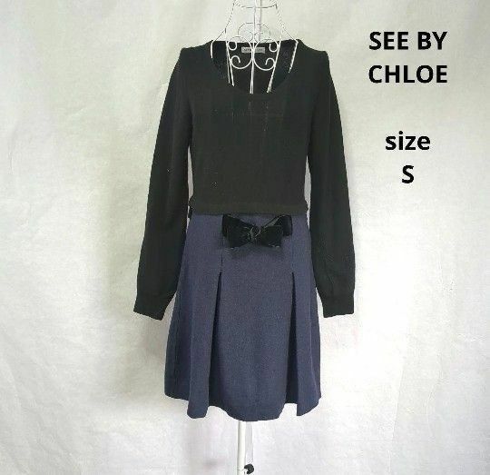 SEE BY CHLOE シーバイクロエ　膝丈ワンピース　ニットワンピース