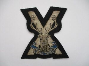 【送料無料】ハイランド旅団The Highland Brigadeエンブレム パッチ/Scottishビンテージ金モールEMBLEM軍隊ARMY勲章BADGEイギリスPATCH M61