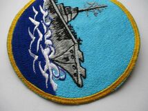 【送料無料】アメリカ海軍 航空母艦ワッペン/手振り刺繍USS America CVA/CV空母patchネイビーNAVY米海軍USN米軍ミリタリー M66_画像3