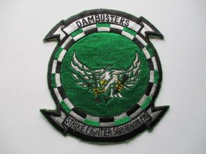 【送料無料】アメリカ海軍VFA-195 DambustersパッチSTRIKE FIGHTER SQUADRONワッペン/NAVY米海軍USN横振り刺繍NAVYダムバスターズFA-18 M67