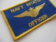 【送料無料】アメリカ海軍NAVY AVIATOR OFFICERワッペン/飛行将校ネームpatchパッチPILOT NAME TAGネイビーNAVY米海軍タグUSN米軍US M68_画像2