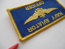 【送料無料】アメリカ海軍NAVY AVIATOR OFFICERワッペン/飛行将校ネームpatchパッチPILOT NAME TAGネイビーNAVY米海軍タグUSN米軍US M68_画像3