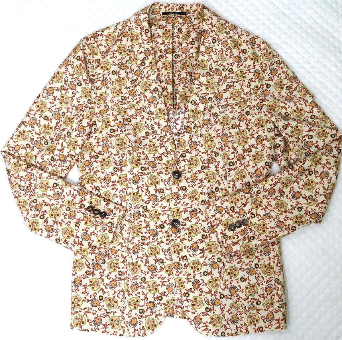 超美品】帝王グッチ テーラードジャケット 裏地総柄 チャコールグレー