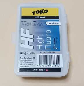 送料無料　TOKO フッ素高配合レース用トップワックス　40g ブルー　HF High Fluoro　ワックス　スキー　スノーボード　スノボ