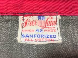 50's ”Free Land” 2トーン黒シャンブレーワークジャケット ビンテージ品
