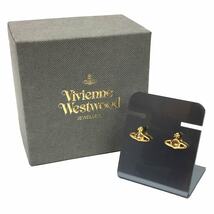 vivienne westwood ヴィヴィアンウエストウッド ピアス オーブ オーヴ ゴールドカラー カラーストーン 美品 aq7496_画像2