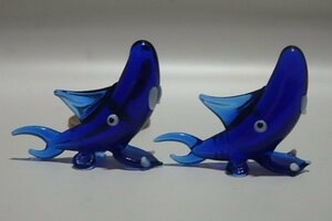 ★P404☆ガラス細工　人形　動物　海の生き物　サメ☆ミニチュア　ドールハウス