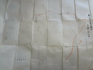 b△　古い地図　肉筆　春日村大字五智国分字岩戸谷乙図　虫生岩戸　新潟県上越市　※製図時期等 詳細不明※　/b21