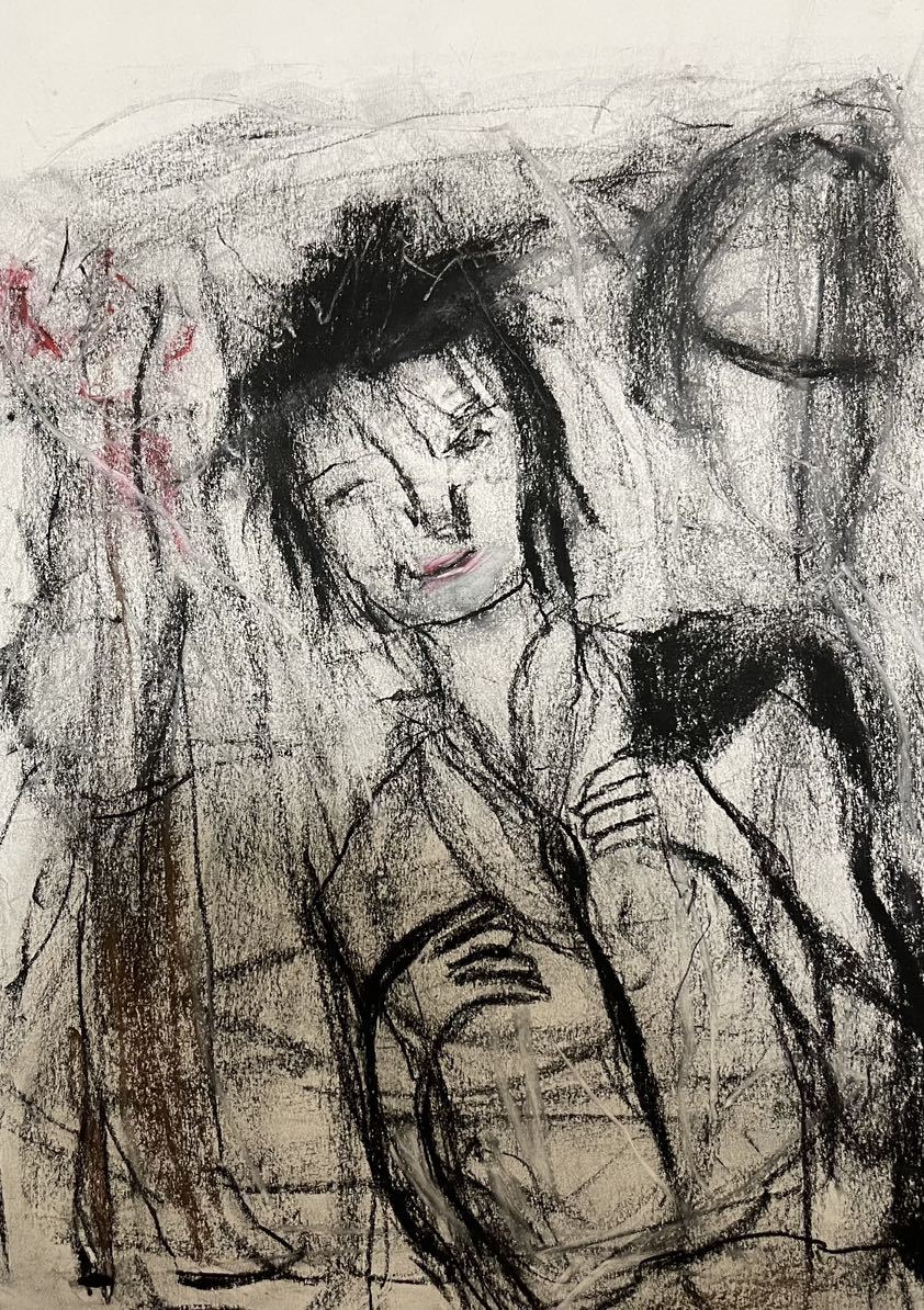 Artista Hiro C Punk, Obra de arte, Cuadro, dibujo al pastel, Dibujo con crayón