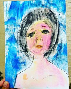 Art hand Auction 絵描きhiro C｢曇天｣, 美術品, 絵画, パステル画, クレヨン画