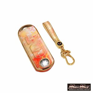  car supplies MAZDA Mazda marble style TYPE A 3 button type TPU smart key case orange / Premacy Biante Axela [ mail service postage 200 jpy ]