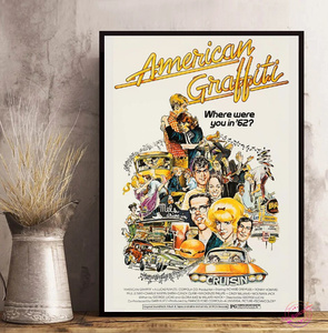  C2518 アメリカン・グラフィティ American Graffiti キャンバスアートポスター 50×70cm イラスト インテリア 雑貨 海外製 枠なし 