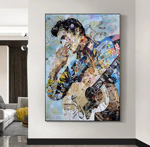  C2220 エルヴィス・プレスリー Elvis Aron Presley ポップアート キャンバスアートポスター 50×70cm イラスト インテリア 海外製 枠なし 