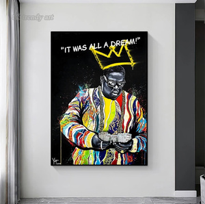  C2460 ノトーリアス ビッグ Notorious BIG ポップアート ヒップホップ キャンバスアートポスター 50×70cm イラスト 海外製 枠なし 