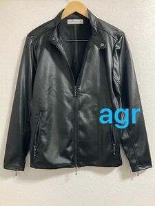 agr コーティングジャージライダースジャケット M 黒 ガクト着用