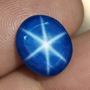 【天然超大粒スターサファイアルース 10.25ct:7203】タイ産 Natural 6Rays Star Sapphire 裸石 宝石 鉱物 コランダム jewelry Thailand