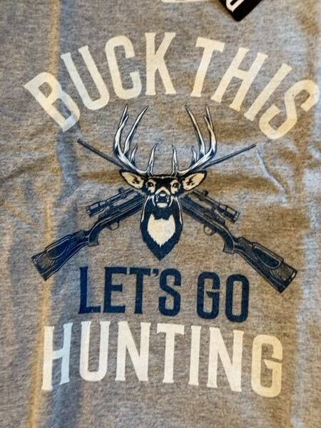 新品:Tシャツ】グレー: Let’s go Hunting: USサイズM（日本L）: 狩猟 射撃 シューティング ハンティング