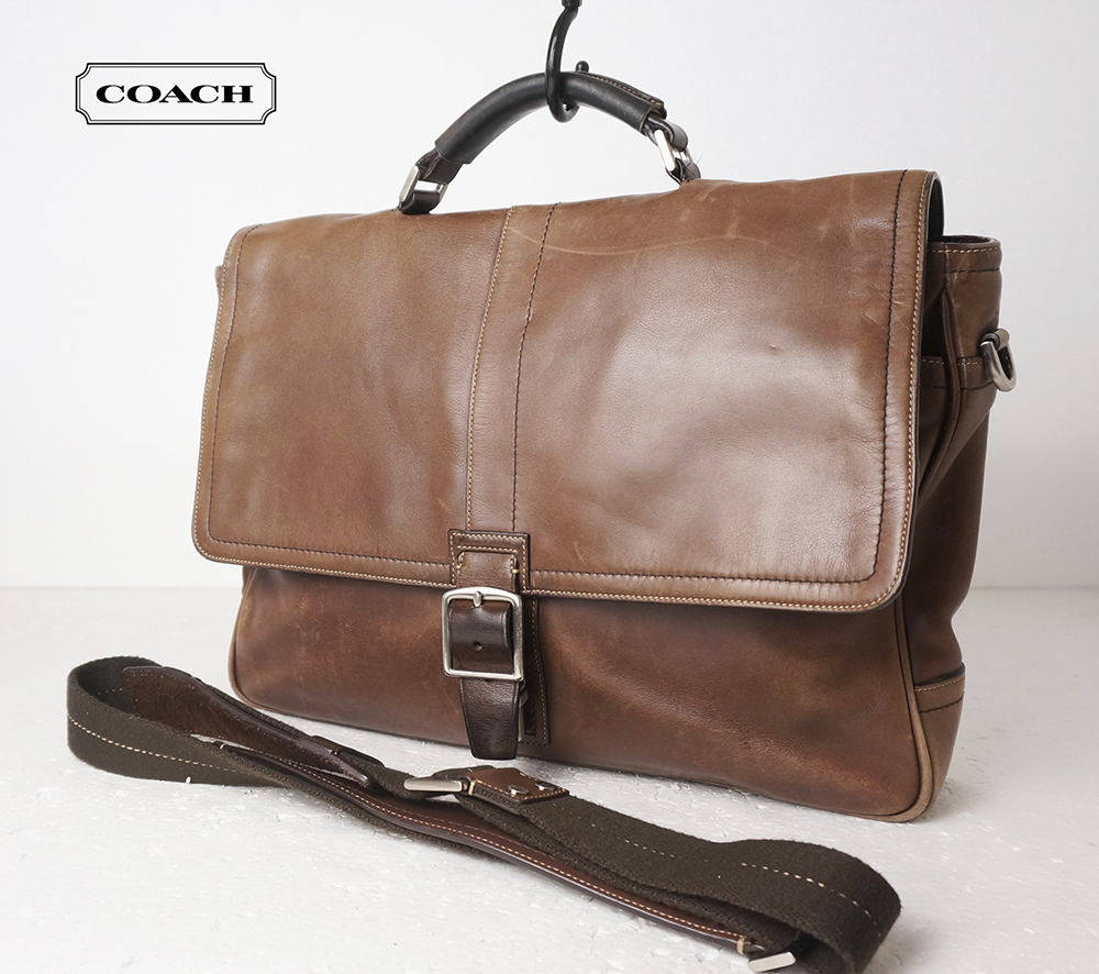 COACH・コーチ 0532 グローブレザー 『ディプロマット』ブリーフ【美品