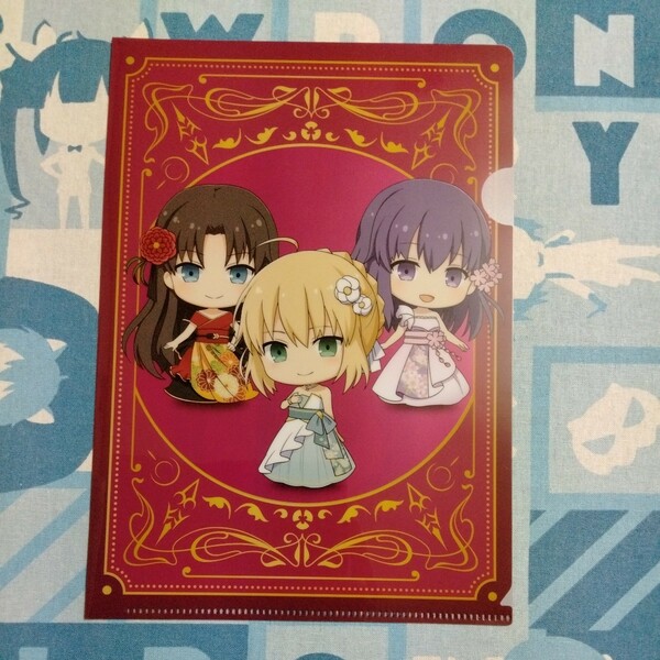 Fate stay night 15th Celebration Project 第2弾なか卯限定 A5 クリアファイル セイバー 遠坂凛 間桐桜 ミニキャラ 未使用品 持ち折れあり