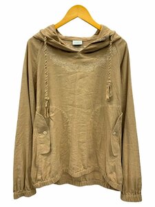 ENCOMING(インカミング) EMBROIDERED HOODIE カデットパーカー シルク リネン混 SS22-EMH M ベージュ メンズ /036