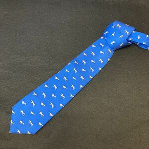 j997 TRUSSARDI Trussardi галстук Италия производства шелк собака рисунок . ширина примерно 9.5cm