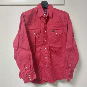 Wrangler ラングラー 長袖 ウエスタンシャツ ワークシャツ 無地 レッド 赤 メンズ Ｌ 04J0901
