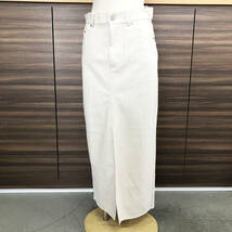 中古☆ZARA レザースカート オフホワイト Mサイズ ザラ ロングスカート _画像1