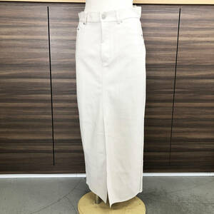 中古☆ZARA レザースカート オフホワイト Mサイズ ザラ ロングスカート 