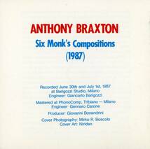 Anthony Braxton - Six Monk Compositions (1987) ; Mal Waldron, Buell Neidlinger, Bill Osborne, Thelonious Monk_画像3