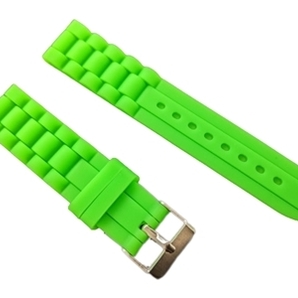 20mm シリコンラバー 腕時計 ベルト ライトグリーン 黄緑 バネ棒 2本付き セイコー オメガ ロンジン等に CH0050LG2の画像6