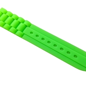 20mm シリコンラバー 腕時計 ベルト ライトグリーン 黄緑 バネ棒 2本付き セイコー オメガ ロンジン等に CH0050LG2の画像3