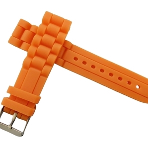 20mm シリコンラバー 腕時計 ベルト オレンジ 橙 バネ棒 2本付き セイコー オメガ ロンジン等に CH0050OR3の画像8