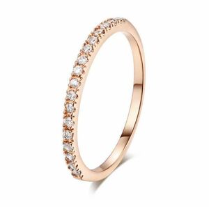  new goods 16 number AAA CZ diamond half Eternity ring rose Gold 18KGP diamond ring present free shipping 