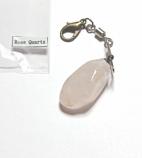 《天然石》Rose Quartz キーホルダー チャーム